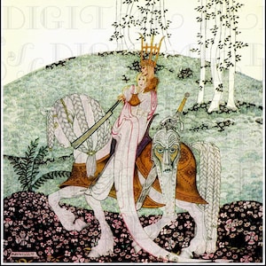 He Took Her Home. Deco Kay NIELSEN  Vintage Illustration. East Of Sun West Of Moon. Digital Download. Digital PRINT. From FIRST Edition.