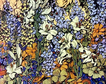 Vintage Flower Garden Illustration: 1920s Floral Print (Digital Download)