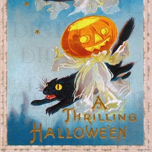 Lieblings BLACK Cats HALLOWEEN Vintage Postkarte. Geist Jack O Lanterns. Vintage Halloween digitaler Download. DIGITALE Vintage Halloween Illustration