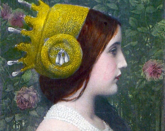 Rare. Art Nouveau QUEEN Vintage Digital ILLUSTRATION. Digital DOWNLOAD.