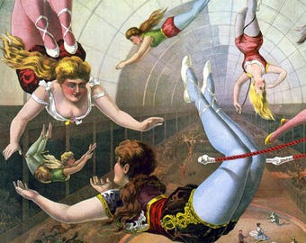 ヴィンテージサーカスピエロプリント：風変わりなアンティークイラスト