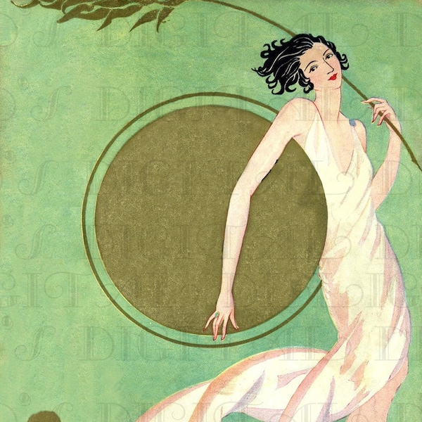 Fabulous FLAPPER! VINTAGE Flapper ILLUSTRATION. 1920s Deco Digital Download. Vintage Flapper Digital Print! Jazz Age Magazine Cover.