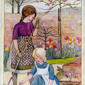 RARE. Anne Anderson. Sewing SEEDS! Digital Vintage Illustration. Vintage Illustration Digital Download. Art To Print!