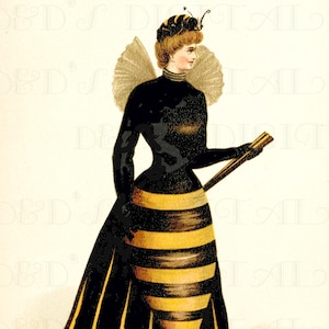 RARE! The Hornet. Vintage Bumble Bee Costume Illustration: Victorian Art (Digital Download)