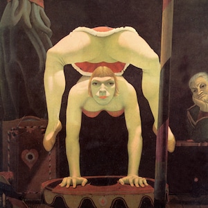 Vintage Circus Acrobat Illustration: Bizarre Printable Image (Digital Download)