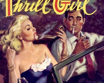 Thrill Girl Pulp Fiction-omslag Art Print (digitale download)