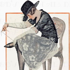 Vintage Flapper Fashion Illustration: Coles Phillips Art Deco Print (Digital Download)