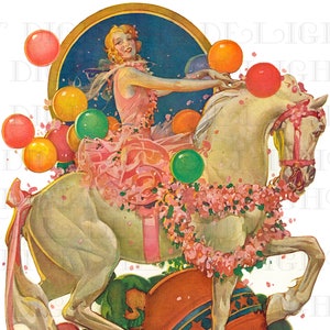 Vintage Circus Horse Rider! Vintage Circus Illustration. Digital Download. Circus Digital Printable Image.