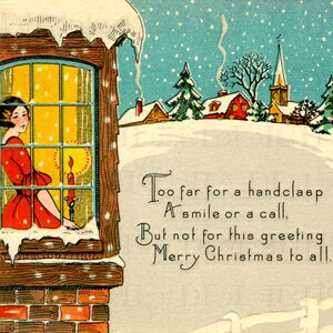 1920年代のデコ風フラッパー風クリスマスカード。ヴィンテージデジタルフラッパークリスマスイラスト。デジタルクリスマスダウンロード。クリスマスカードにぴったり！