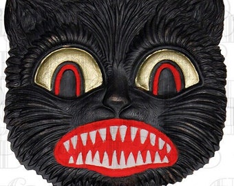 Vintage schwarze Katze Diecut (Digital Download)