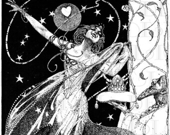 AMAZING Willy Pogany Fairy Tale Illustration.  Celestial Fairy. Vintage  Illustration. Storybook DIGITAL Download. Vintage Digital PRINT