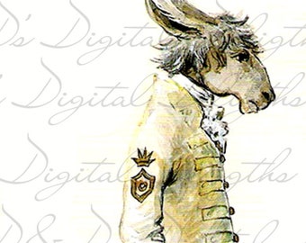 RARE, Rare, Rare. French Costume Plate. MARDI Gras. Donkey/Horse. Vintage Illustration. French Costume Digital Download