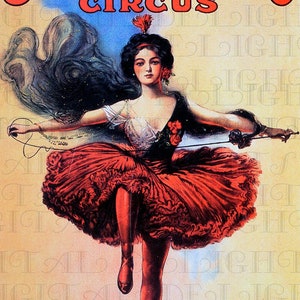 Bellissimo artista di TIGHT Rope! Illustrazione di circo vintage. Download digitale di circo vintage. Arte di circo vintage da stampare.