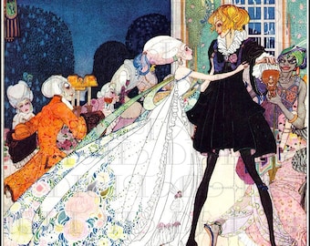 Art Deco. Fairy Tale Vintage Illustration. Digital Download. Kay NIELSEN. 12 Dancing Princesses. My 2nd FAV Illustration. FIRST Edition.