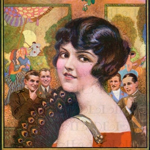 Favoloso FLAPPER tra gli ammiratori! ILLUSTRAZIONE vintage anni '20. Download DIGITALE Flapper vintage. Illustrazione Flapper Art Deco vintage.