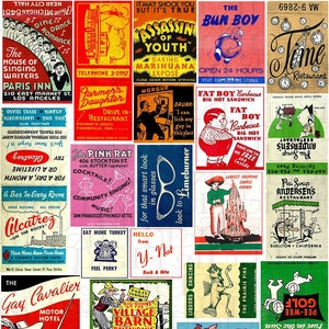 Classic MATCHBOOKS! Retro Mid-Century Collage. Vintage DIGITAL Download. ODDBALL #2 Matchbook Digital Download. Matchbook Clip Art.