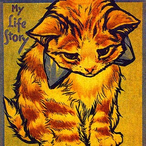 La mia storia! Di Tom CAT! Illustrazione di un gattino vintage. Download digitale di un gatto VINTAGE. Libro di fiabe DIGITALE per gatti. Arte digitale di un gattino da stampare