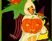 Vintage Halloween Kids Costume Print: 1930s Storybook Illustration (Digital Download)