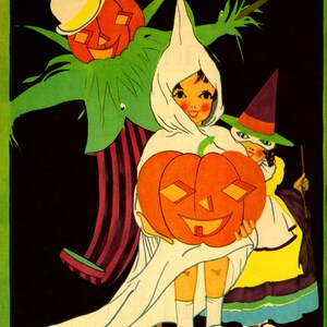 Vintage Halloween Kids Costume Print: 1930s Storybook Illustration (Digital Download)