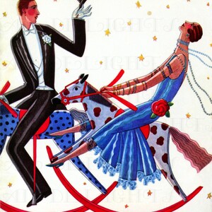 Fête du NOUVEL AN ! Illustration numérique vintage de téléchargement du nouvel an. Téléchargement numérique déco des années 1920 pour le nouvel an. Invitation !