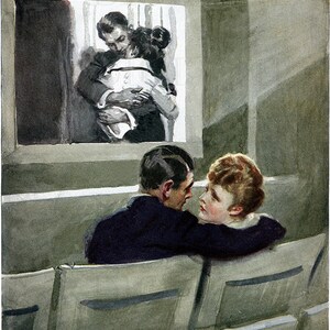 At The Movies. Art Deco Flapper Illustration: 1920s Vintage Print (Digital Download
