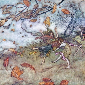 Arthur Rackham Halloween Print: Leaf Fairies Dancing (digital Download ...