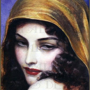 ¡Mujer gitana sensual! Imagen imprimible vintage de Benda Descarga digital Ilustración vintage de Flapper Impresión digital Manualidades de papel
