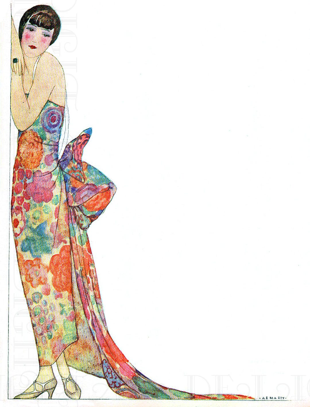 Art Deco Flapper Illustration: 1920s Fashion Plate (digital Download - Etsy