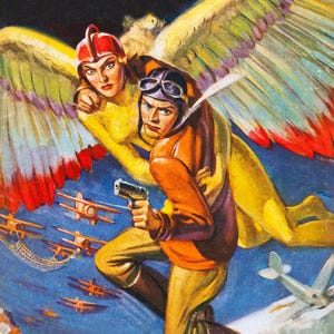 Weird Bad ANGEL. Vintage DIGITAL Pulp Magazine Illustration. Vintage Digital Download. Digital Pulp Magazine Image