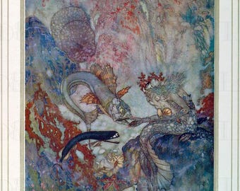 Edmund Dulac Sea King Illustration: Vintage Fairy Tale Art Print (Digital Download)