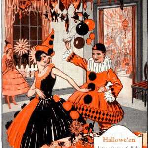 FANTASTICO! Rare! HALLOWEEN Revels! Vintage Halloween Illustration. Scanned From Original 1920s BOGIE Book! Digital Halloween Download.
