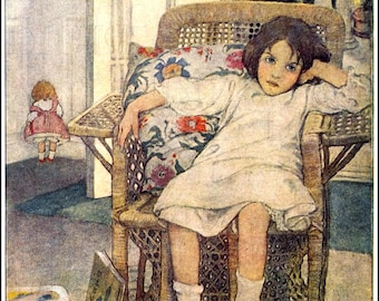 BORED! Jessie Wilcox Smith Vintage Illustration: Adorable Children&#39;s Art (Digital Download)