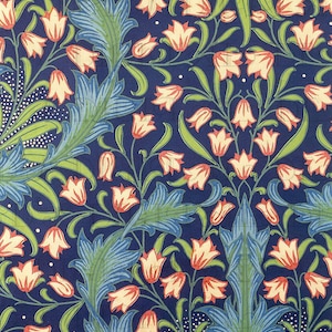 Elegant Beautiful Blue TULIPS! William Morris Garden/Flower Illustration. Digital Vintage Illustration DOWNLOAD. Perfect For Greeting Cards.