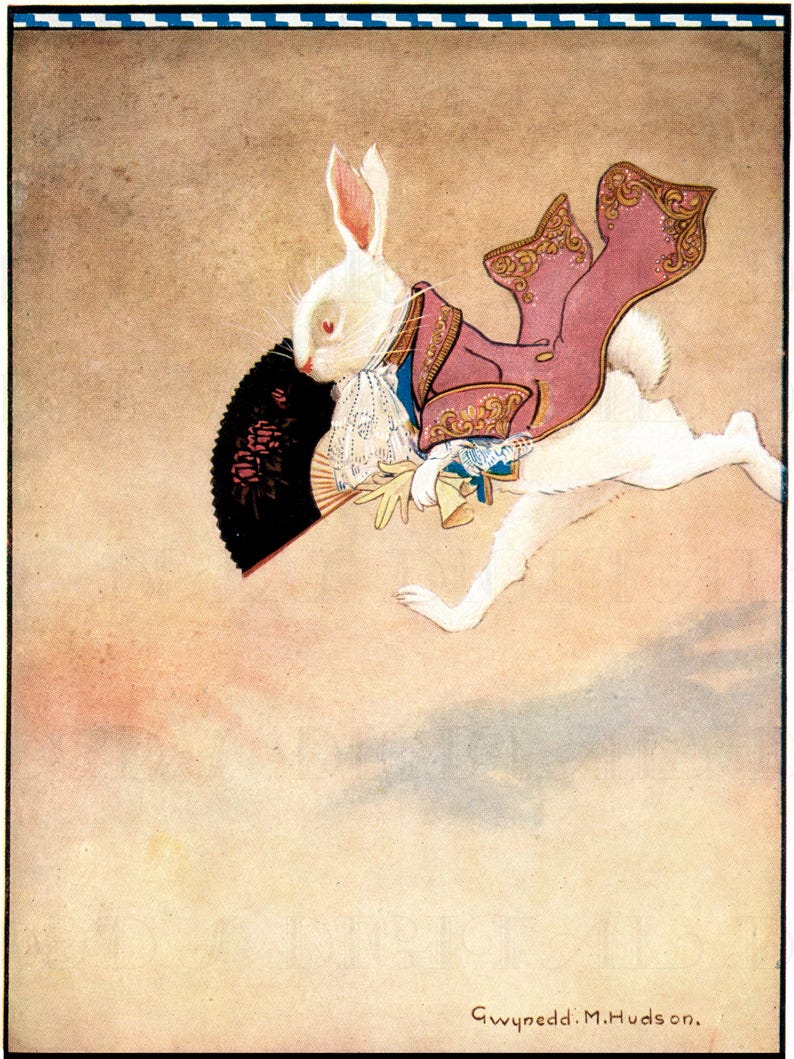 Alice in Wonderland White Rabbit Print: Gwyneth Hudson Illustration ...