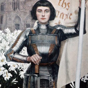 Joan of Arc Vintage Illustration Art Print (Digital Download)