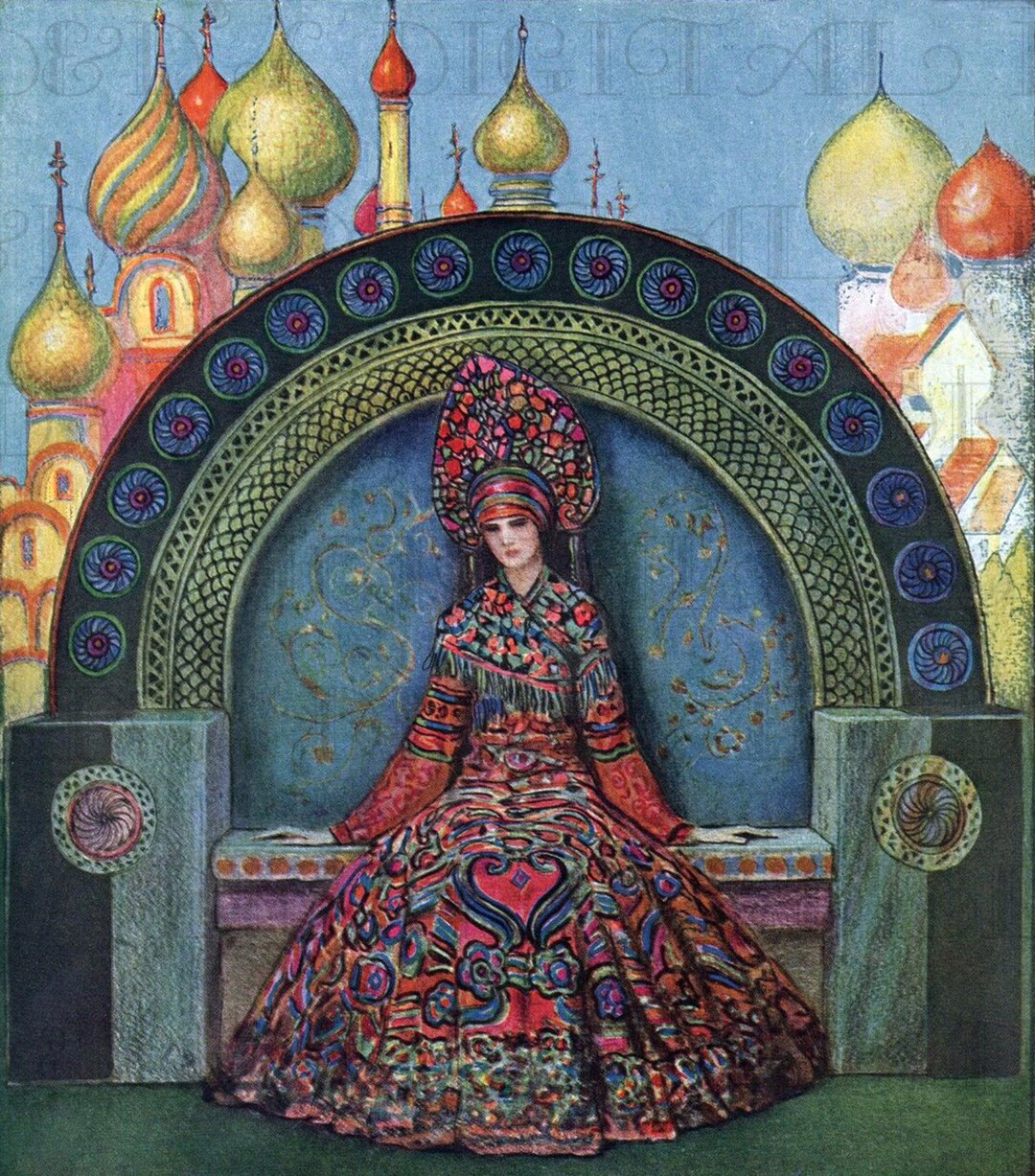 Stunning RUSSIAN Princess. Benda Art Deco Vintage Illustration - Etsy