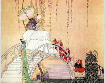 Kay Nielsen Art Deco Print: Fairy Tale Bridge Illustration (Digital Download)