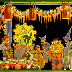 Vintage HALLOWEEN Decor. Halloween Digital Download. Halloween VINTAGE Illustration. Digital Vintage Halloween Printable Image. Rare!