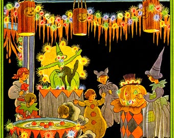 Vintage HALLOWEEN Decor. Halloween Digital Download. Halloween VINTAGE Illustration. Digital Vintage Halloween Printable Image. Rare!