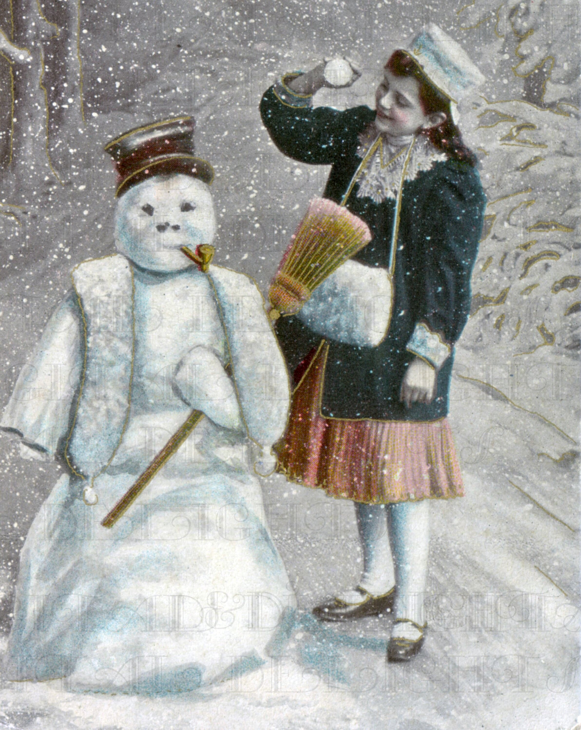 Real Girl Makes SNOWMAN Vintage Victorian Christmas - Etsy