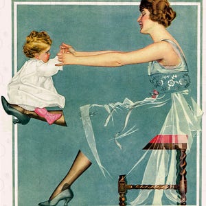 Coles Phillips Mother and Baby Art Nouveau Illustration (Digital Download)