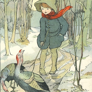 Adorable Scarce Anne Anderson. Thanksgiving VINTAGE Illustration. Thanksgiving Digital Download