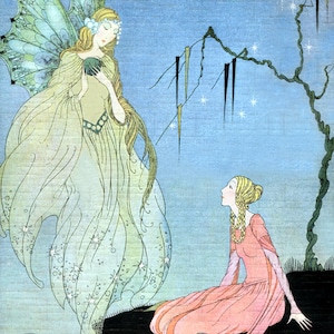 RARE! Art Deco Fairy Princess!  French Fairy Tale. Vintage Illustration. Digital Download. Virginia Sterrett. From FIRST Edition
