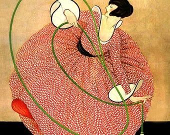 SUPERLATIVE Art Deco Flapper. VINTAGE ILLUSTRATION. Deco Digital Download.