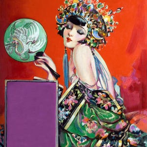 Art Deco Flapper Illustration: 1920s Asian Costume (Digital Download)