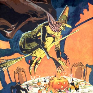 Vintage Halloween Creepiest Witch Illustration: Bogie Book Art Print (Digital Download