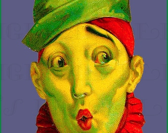 中世の道化師の木版画：ヴィンテージサーカスアート（デジタル