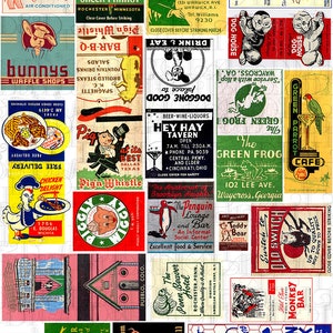 Classic MATCHBOOKS! Retro Mid-Century Collage. Vintage DIGITAL Download. ANIMAL Matchbook Digital Download. Matchbook Clip Art. All Sizes.