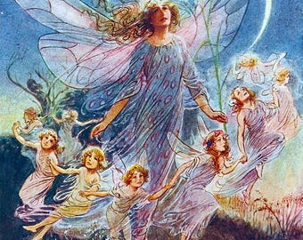 Enchanting Fairy RING! Glorious  Vintage Fairy Illustration. Fairy DIGITAL Download. Vintage Fairy Digital PRINT