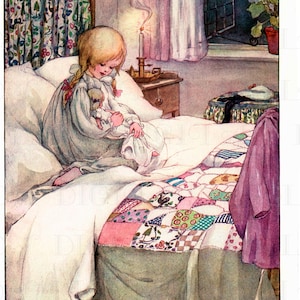 Daisy My DOLLY! Lovely Anne Anderson Vintage Illustration. Digital Download. Vintage Child and Doll Digital Print. From FIRST EDITION!